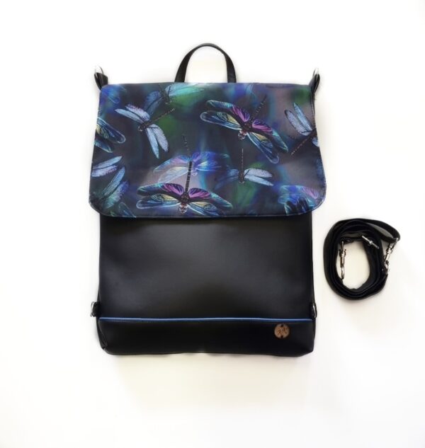 Crossbody kabelko batoh s motivem vážek.