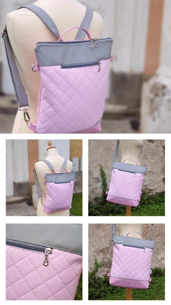 Celokoženkový crossbody kabelko batoh - Image 2