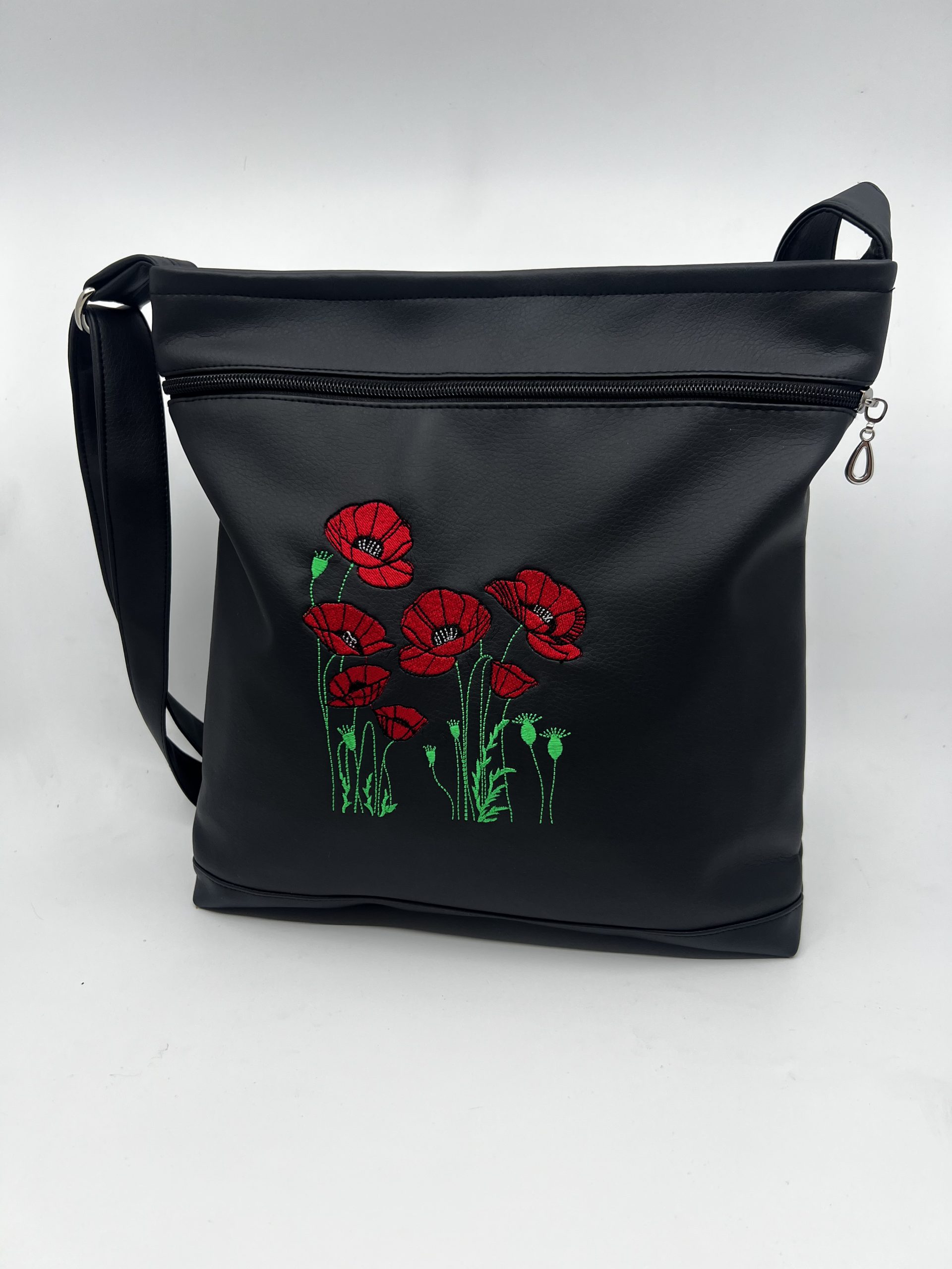 Crossbody kabelka výšivka vlčí máky . - Image 3