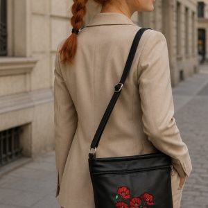 Crossbody kabelka výšivka vlčí máky .