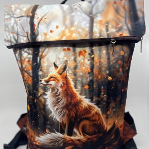 Překlápěcí batoh s motivem lišky.