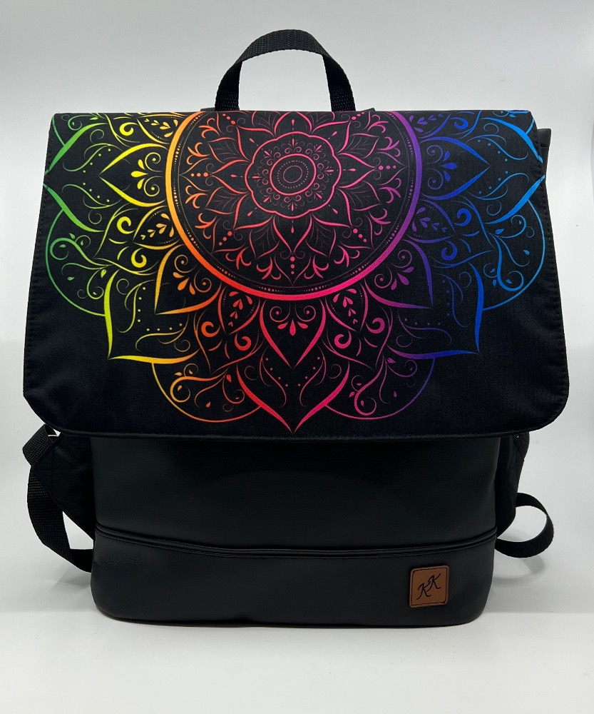 Crossbody batoh s duhovou mandalou. - Image 5