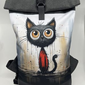 Rolovací s motivem vykulené kočky s šedou kombinací.