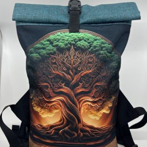 Rolovací s motivem strom života s petrolejovou kombinací.