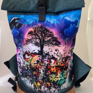 Rolovací s motivem strom života s petrolejovou kombinací.