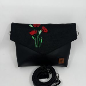 Crossbody kabelka Kaila s výšivkou vlčí máky.