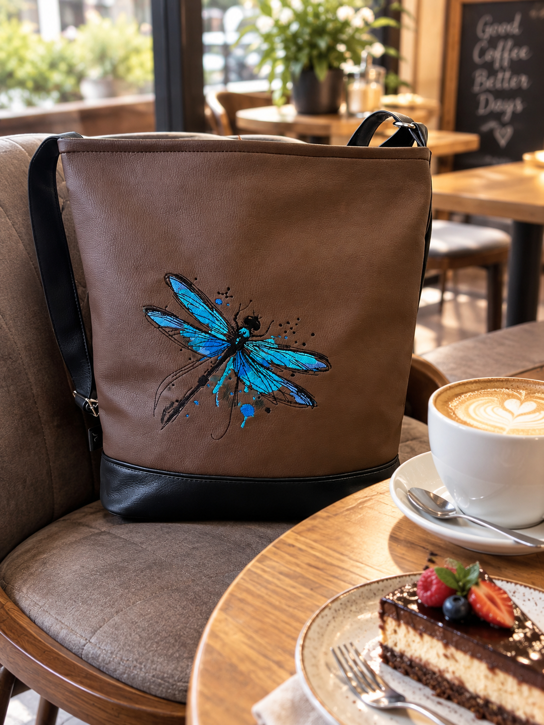Crossbody kabelka s výšivkou chrpy. (Kopírovat)
